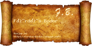 Fördős Bodor névjegykártya